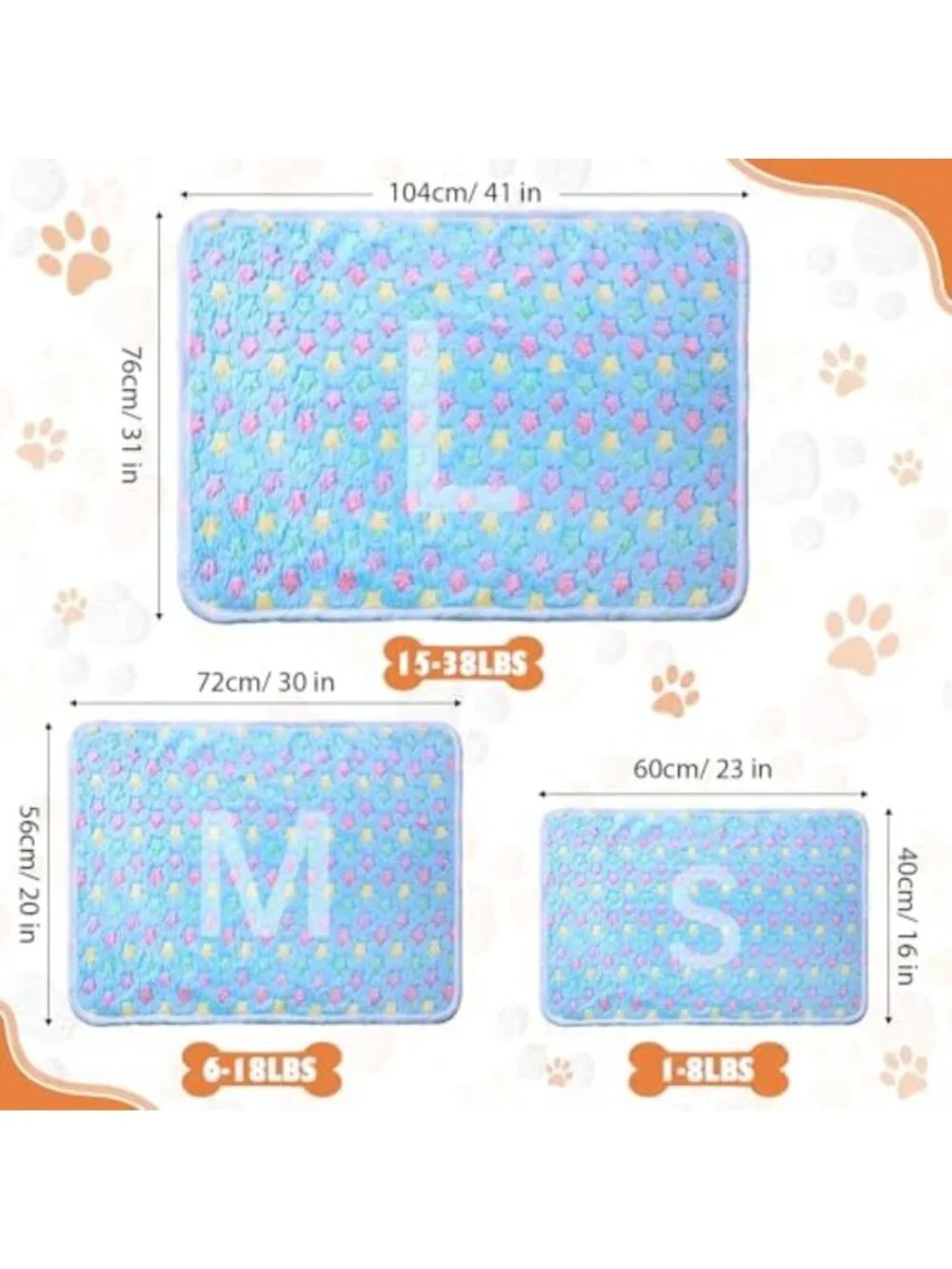 Cozy 18-Piece Fleece Puppy Blanket Set for Dogs & Cats, 41x30 Inches, Soft